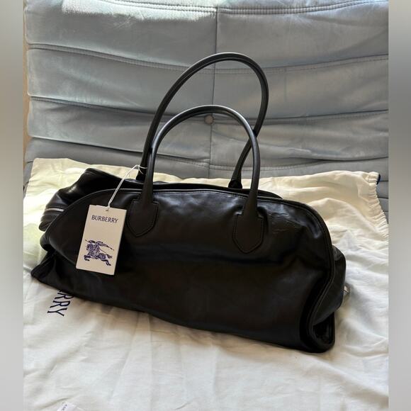 Burberry Other - Burberry medium Shield leather duffle bag Black Leather NWT 3550$